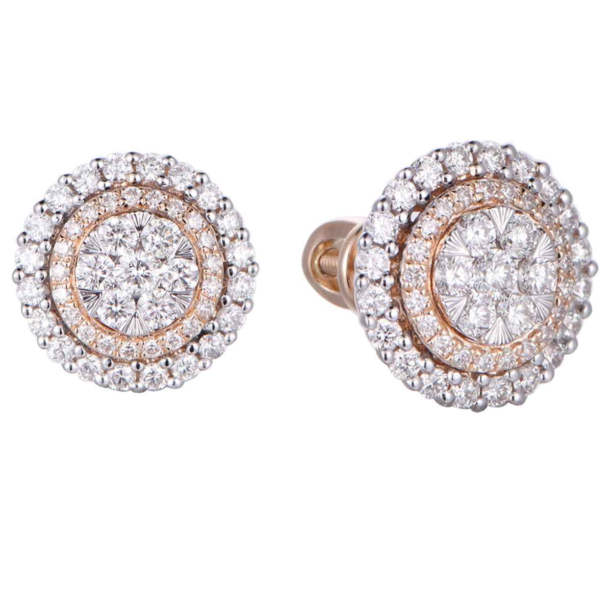 40827W1WD4RP 14K Rose gold diamond earrings