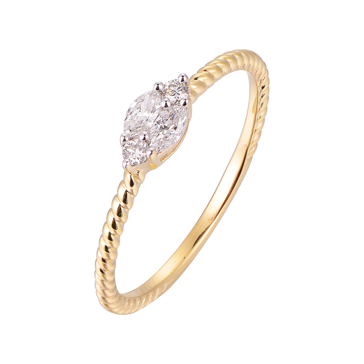 45143R 18K yellow gold marquise money set ring