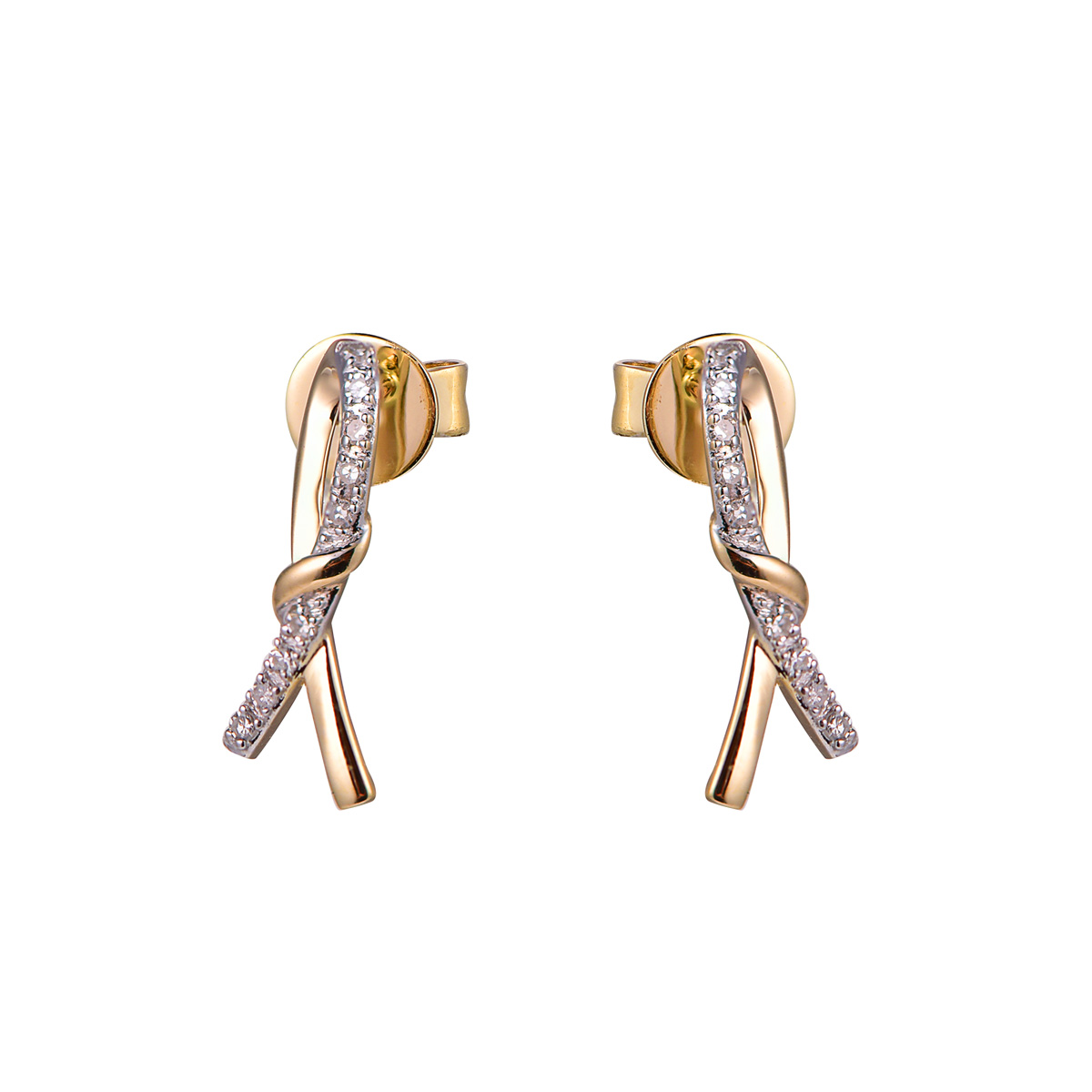 74580W 14K Yellow gold diamond earrings