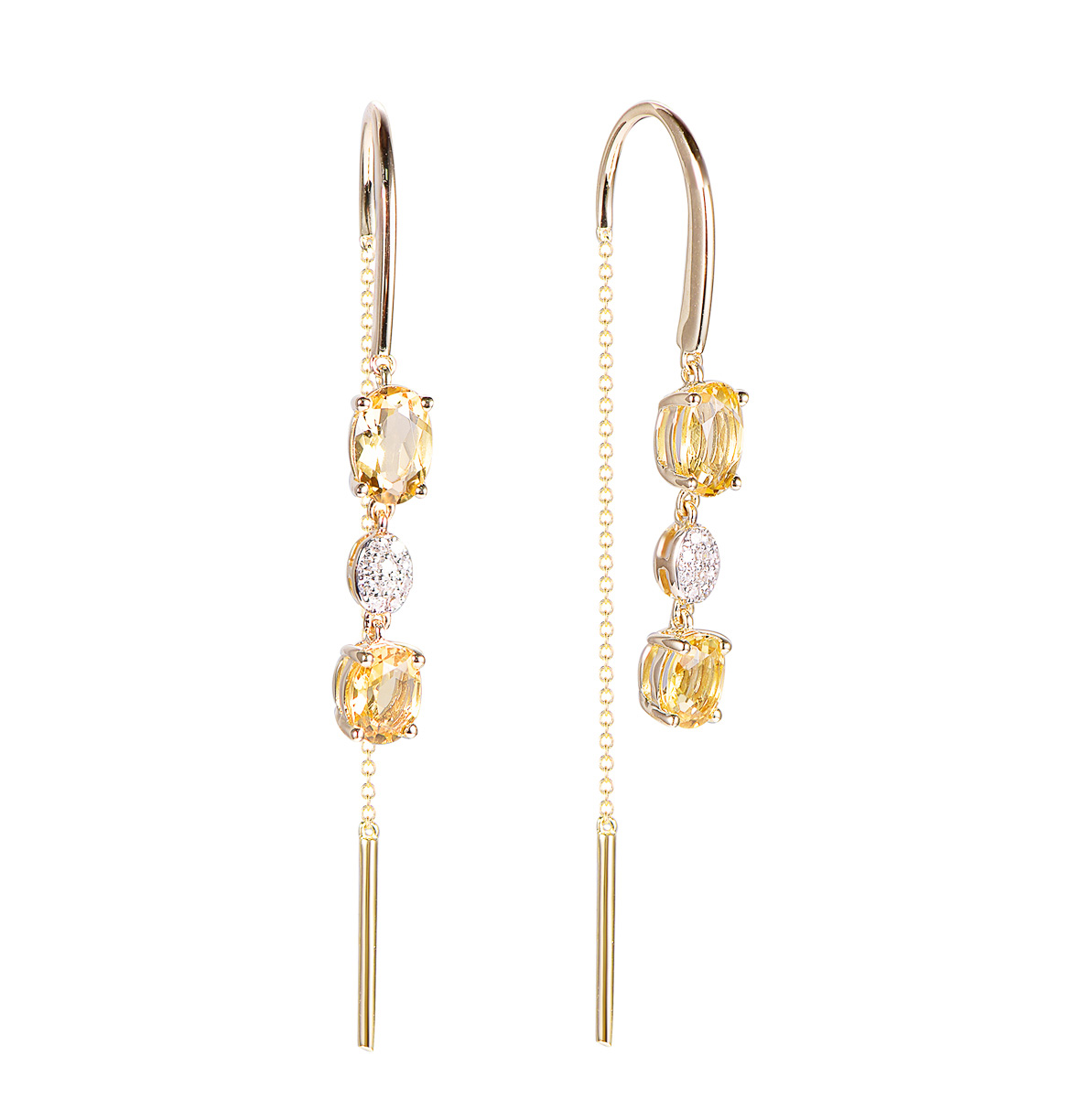 74651E 14K Yellow gold citrine earrings