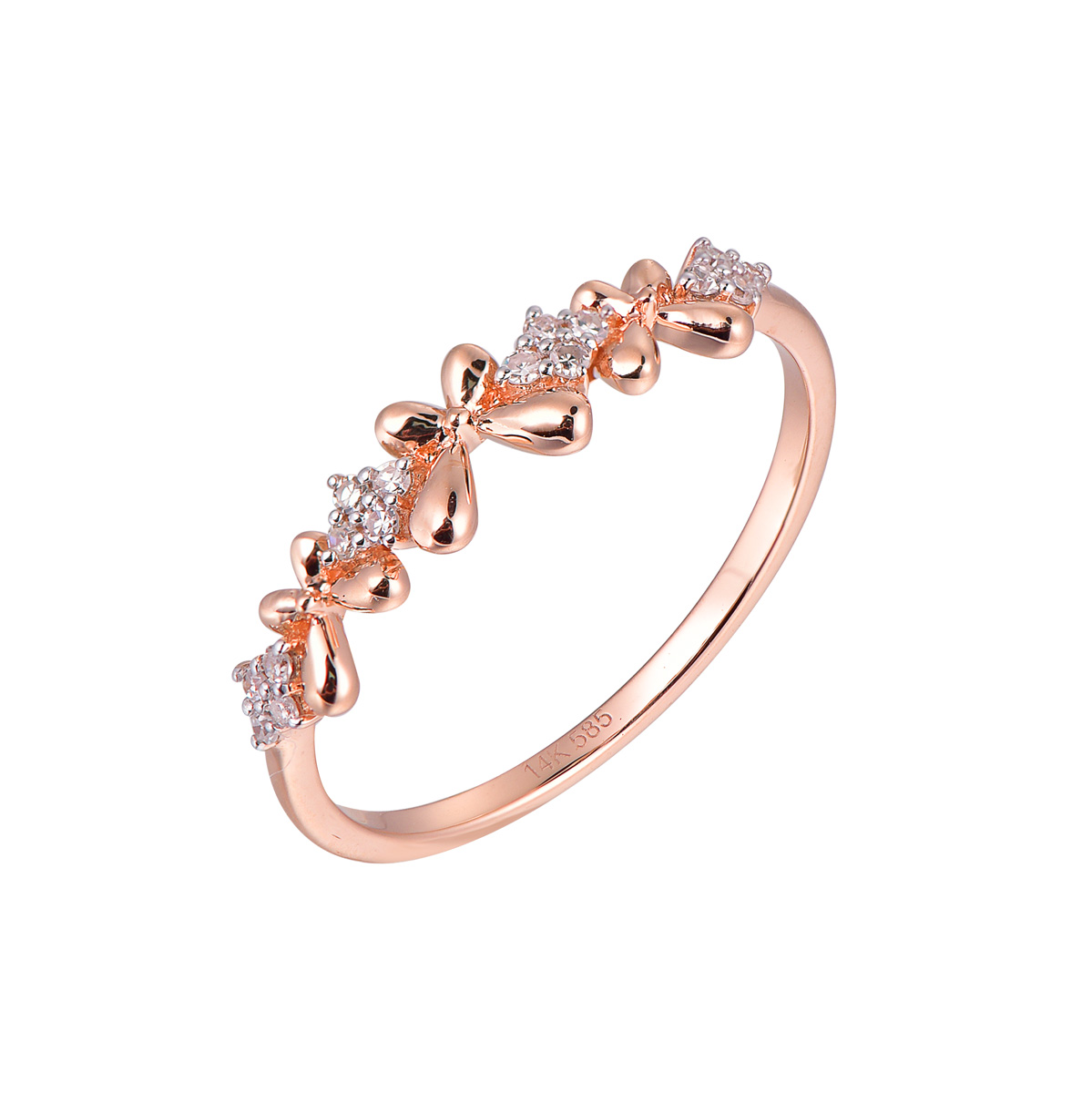 74654Q 14K Rose gold diamond ring