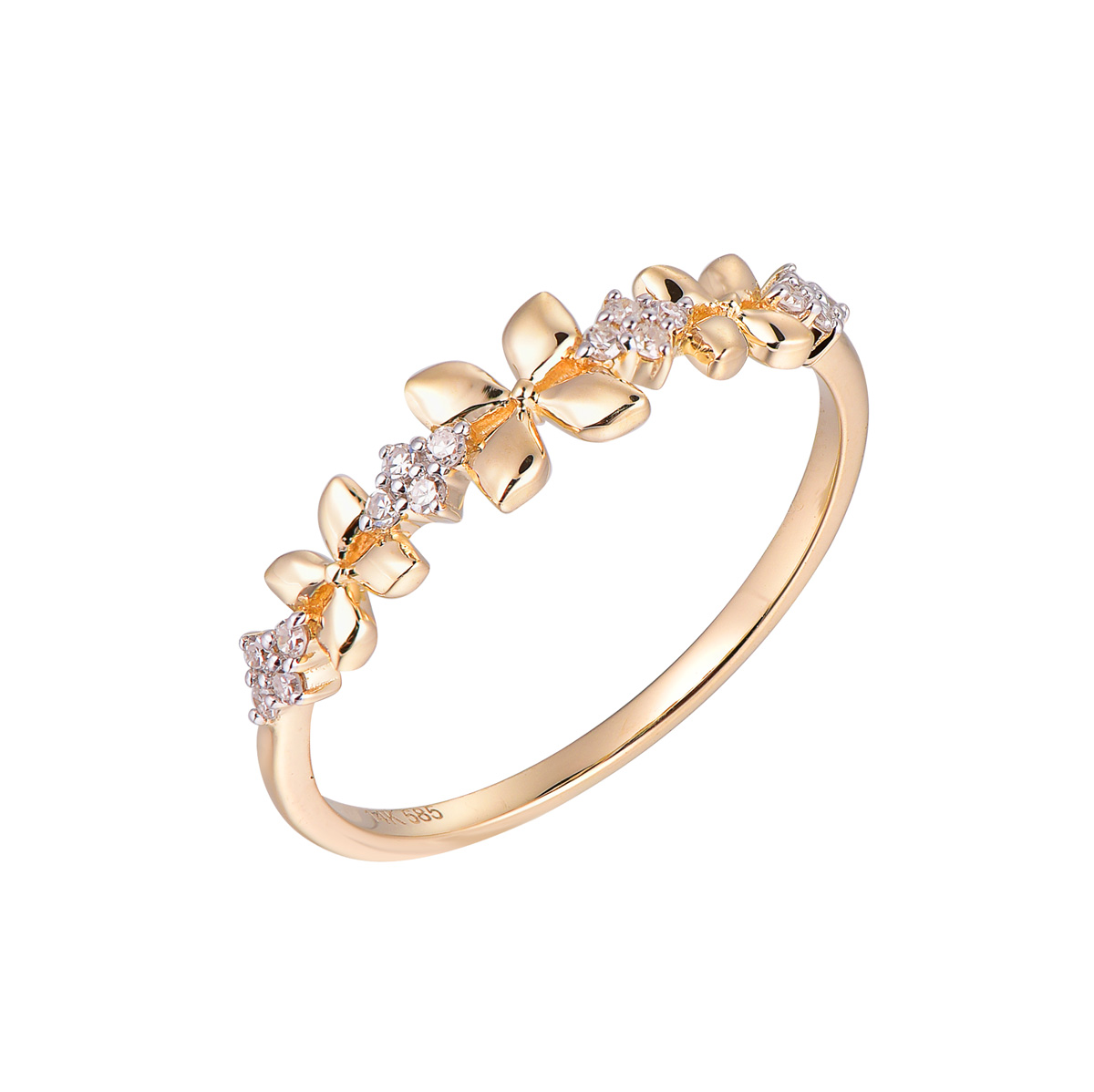 74655Q 14K Yellow gold diamond ring