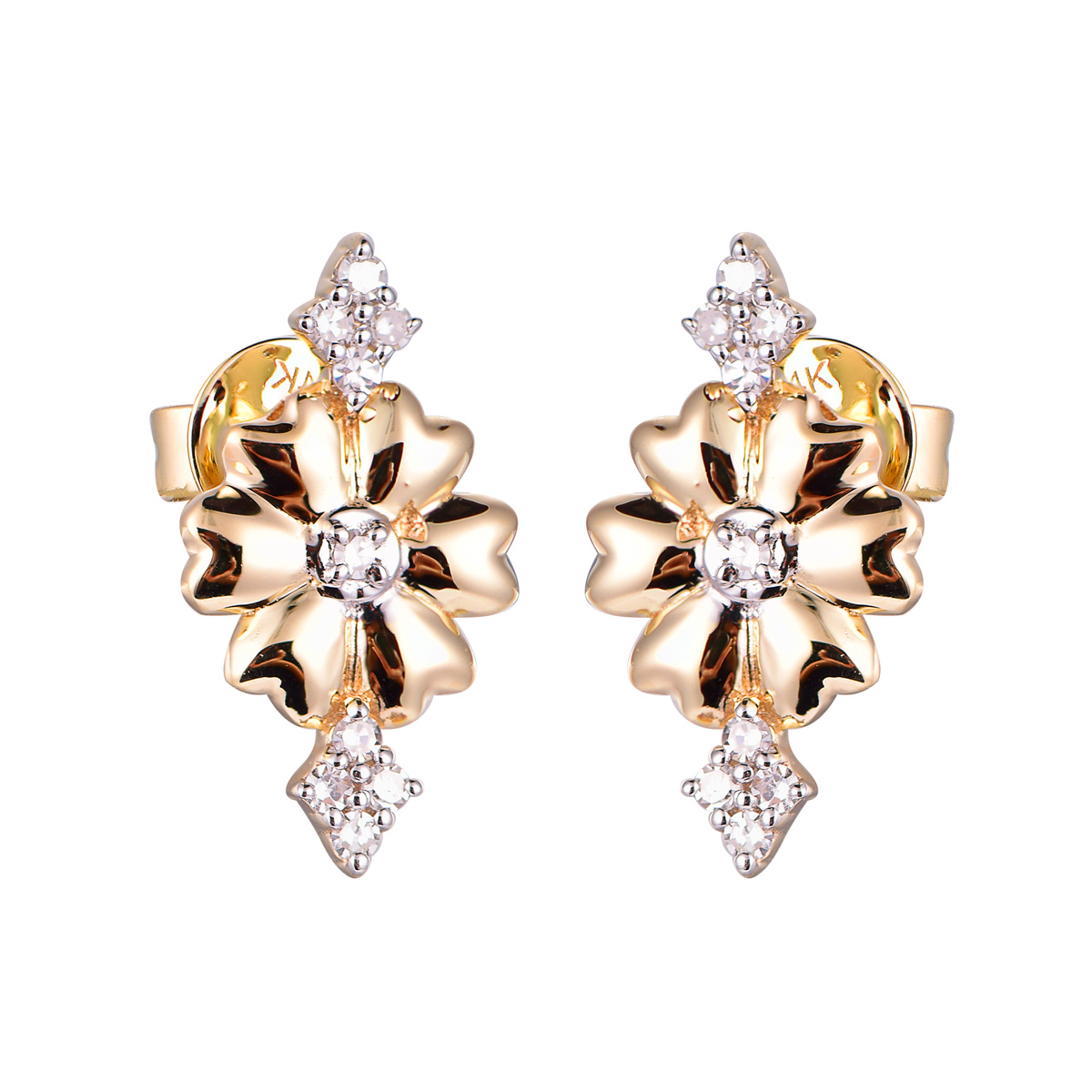 74656W 14K Yellow gold diamond earrings