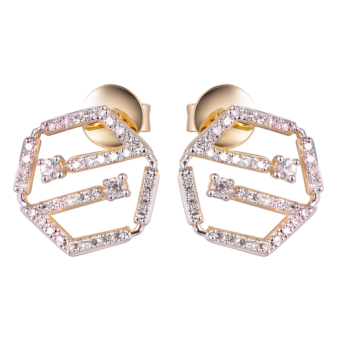 74683W 14K Yellow gold diamond earrings