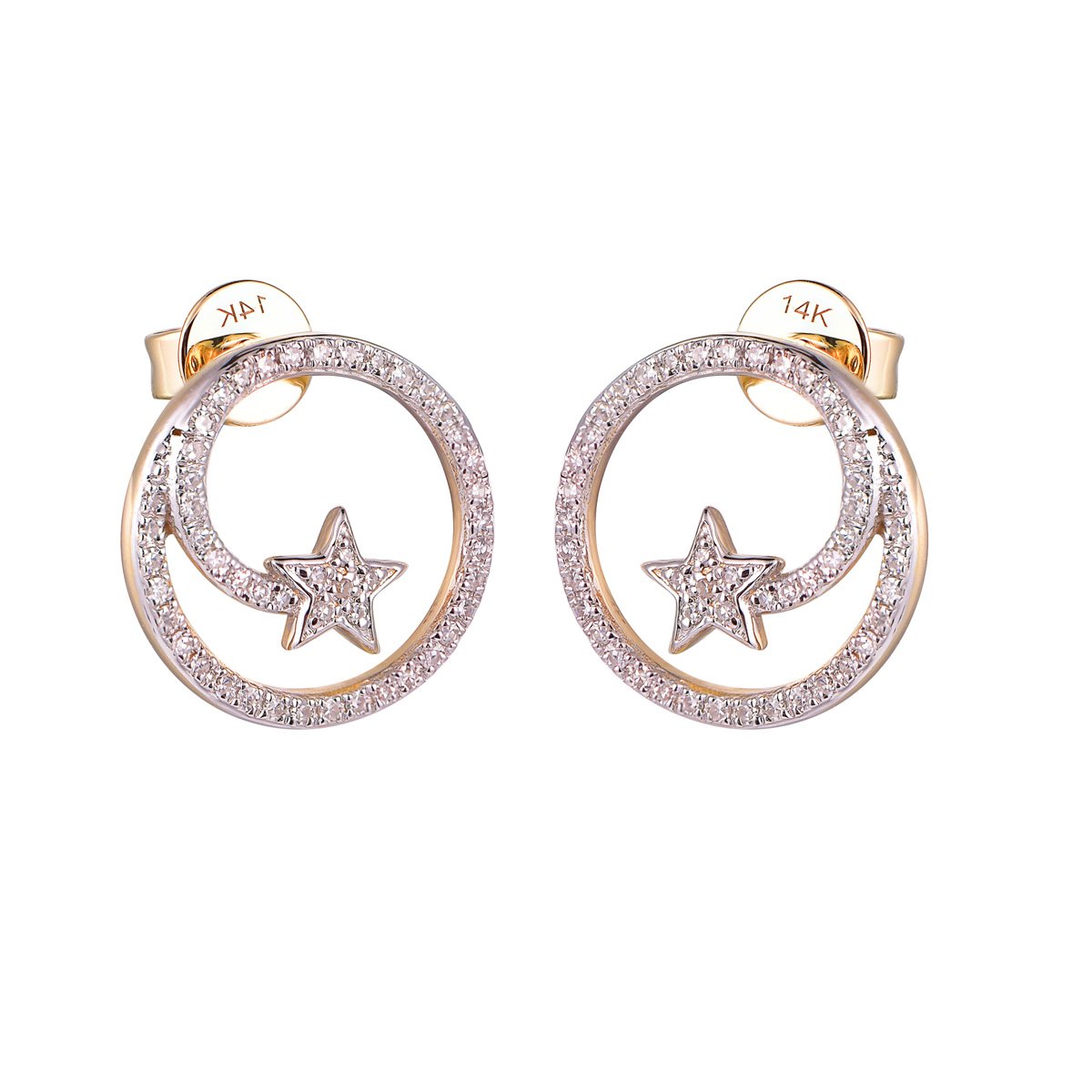 74685W 14K Yellow gold diamond earrings