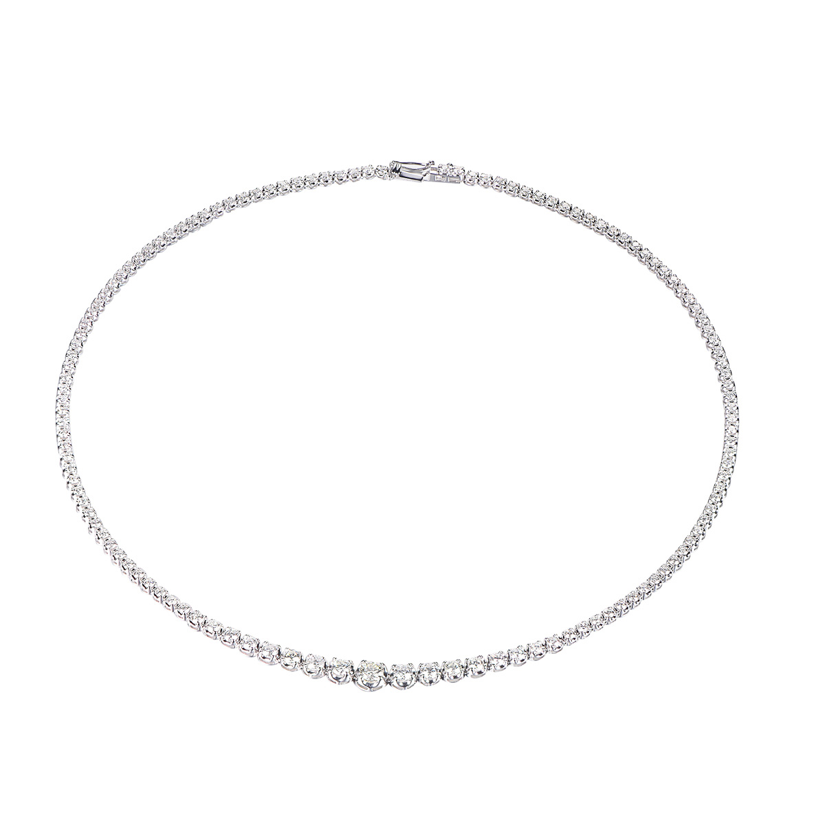 AM25957N 18K white gold diamond necklace