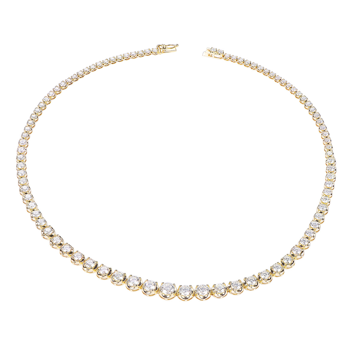 AM25994N 18K yellow gold diamond necklace