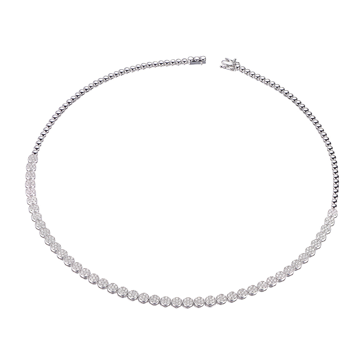 AM26121U  18K white gold diamond necklace