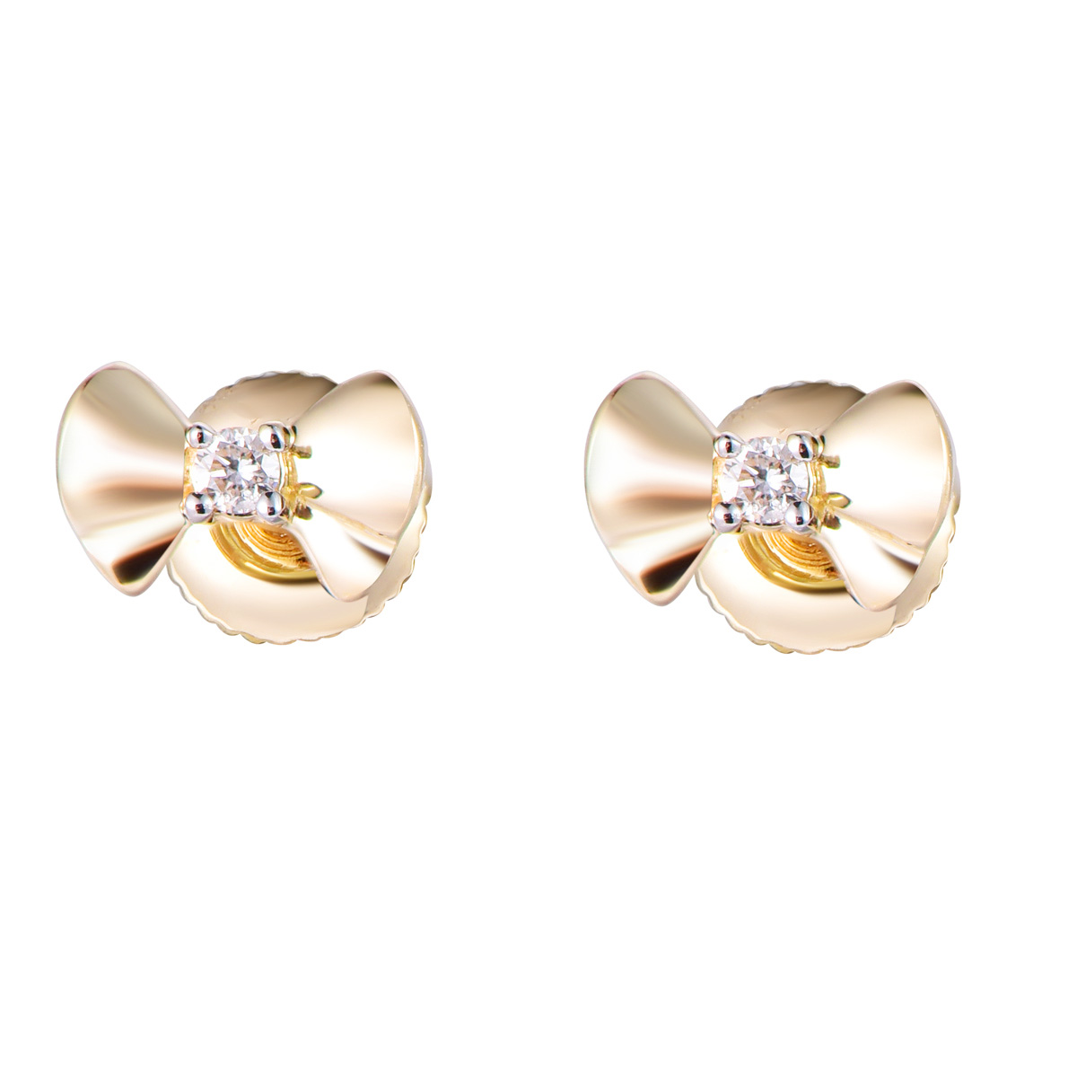 BB74394E 14K yellow gold diamond earrings