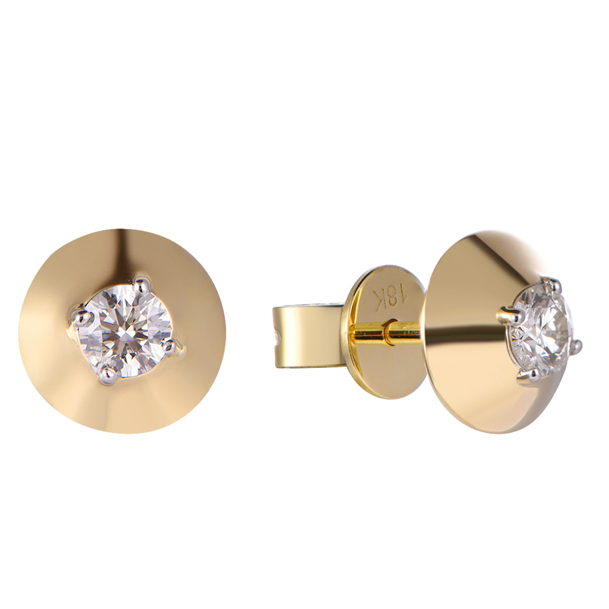DI42380W 18K yellow gold diamond earrings