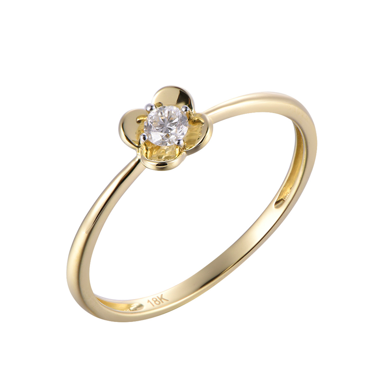 DI42384Q18K yellow gold diamond ring