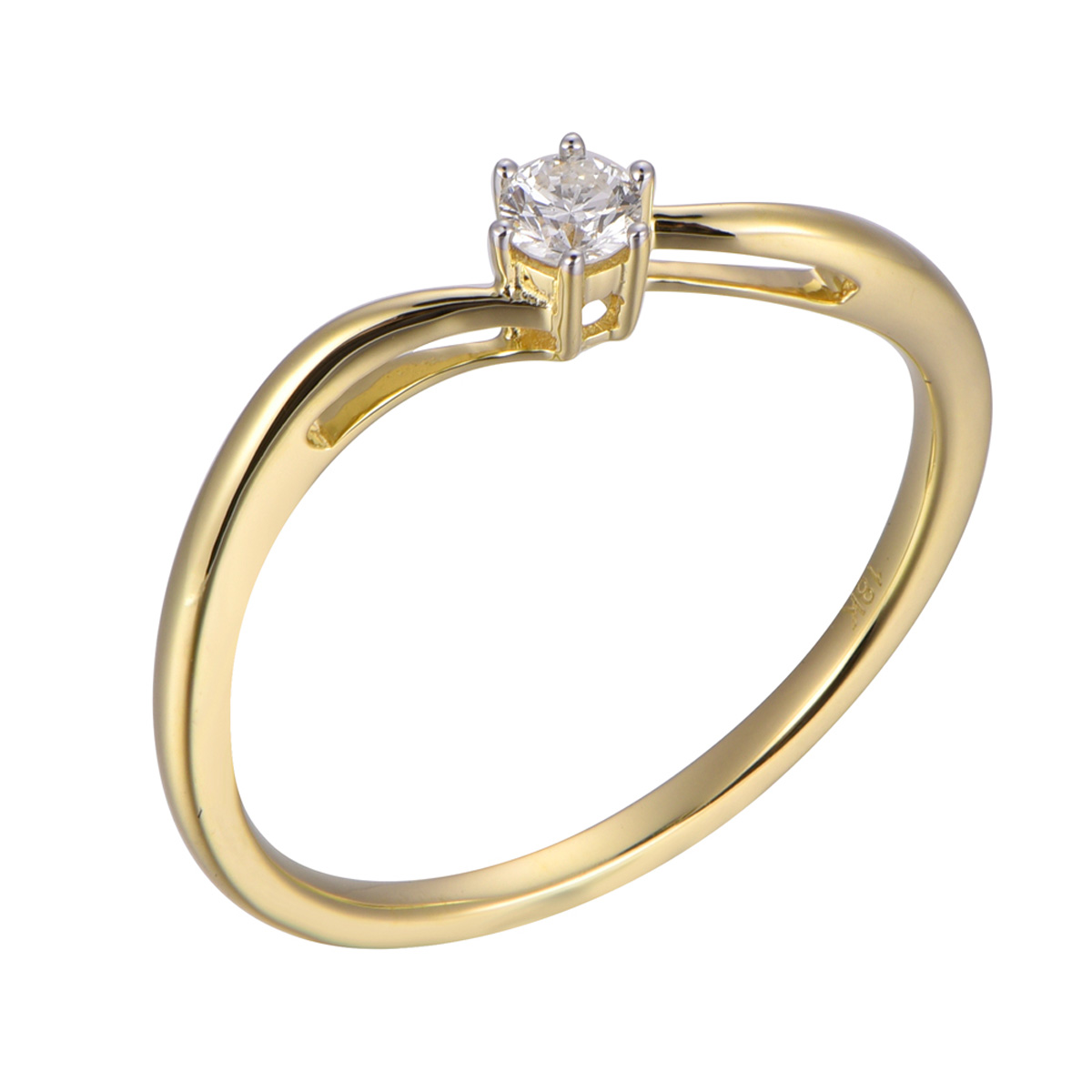 DI42452R 18K yellow gold diamond ring