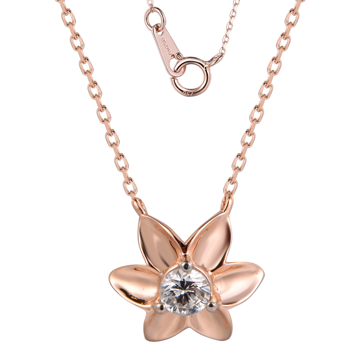 DI42514U 18K rose gold diamond necklace