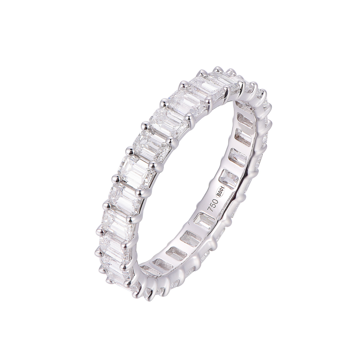 DI44219R 18K white gold princess diamond eternity ring