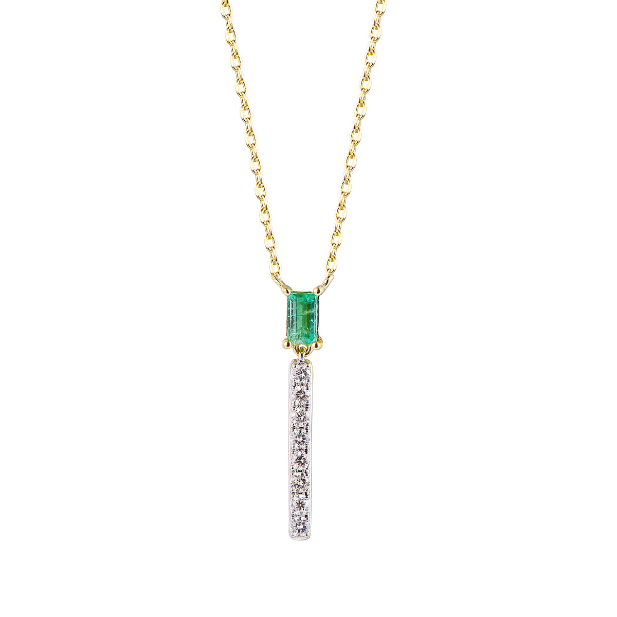 DI45079N 18K yellow gold emerald necklace