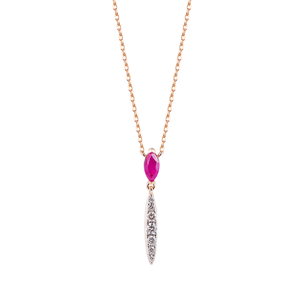 DI45080N 18K rose gold ruby necklace