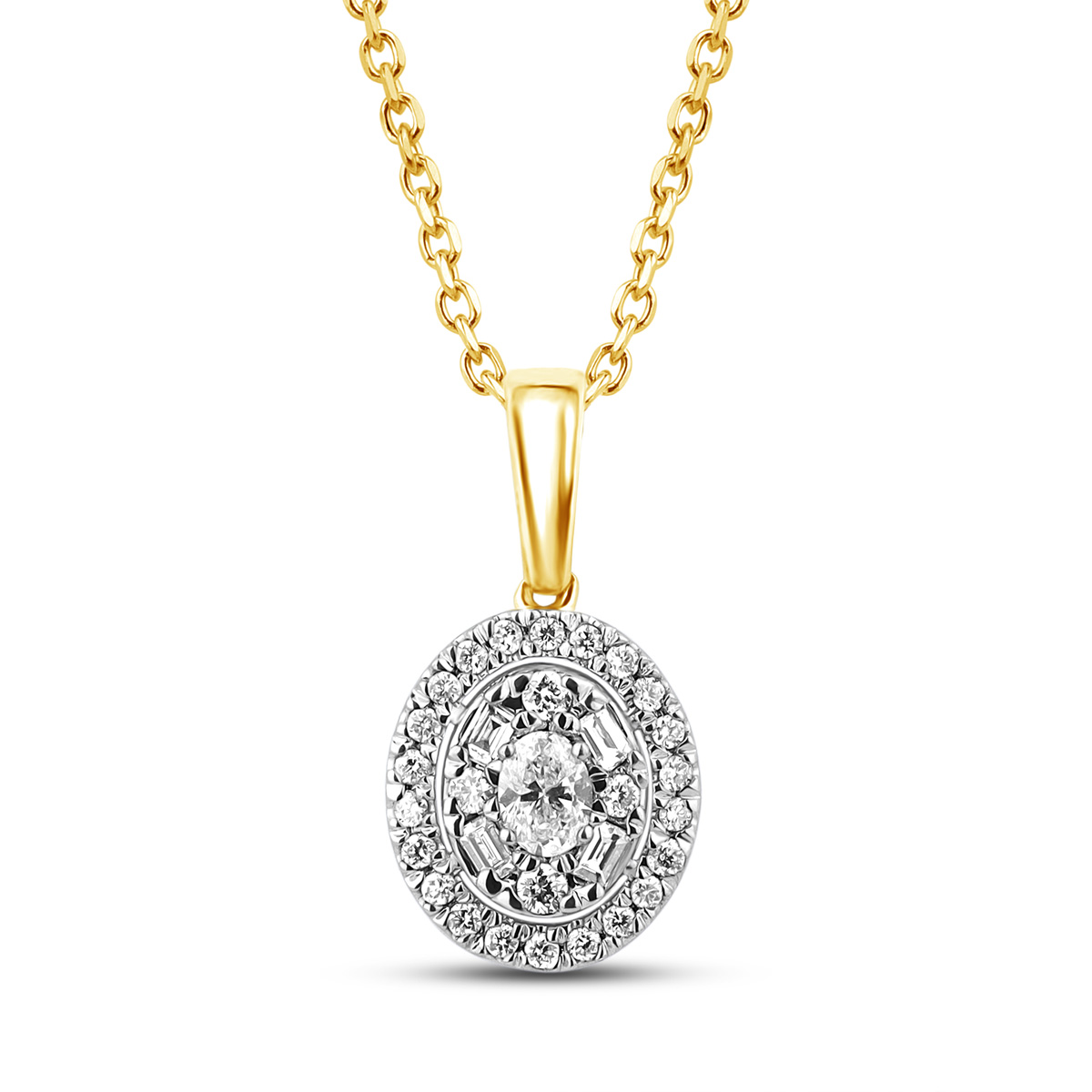 HE52501SWD4YP 14K yellow gold fancy shape diamond pendant