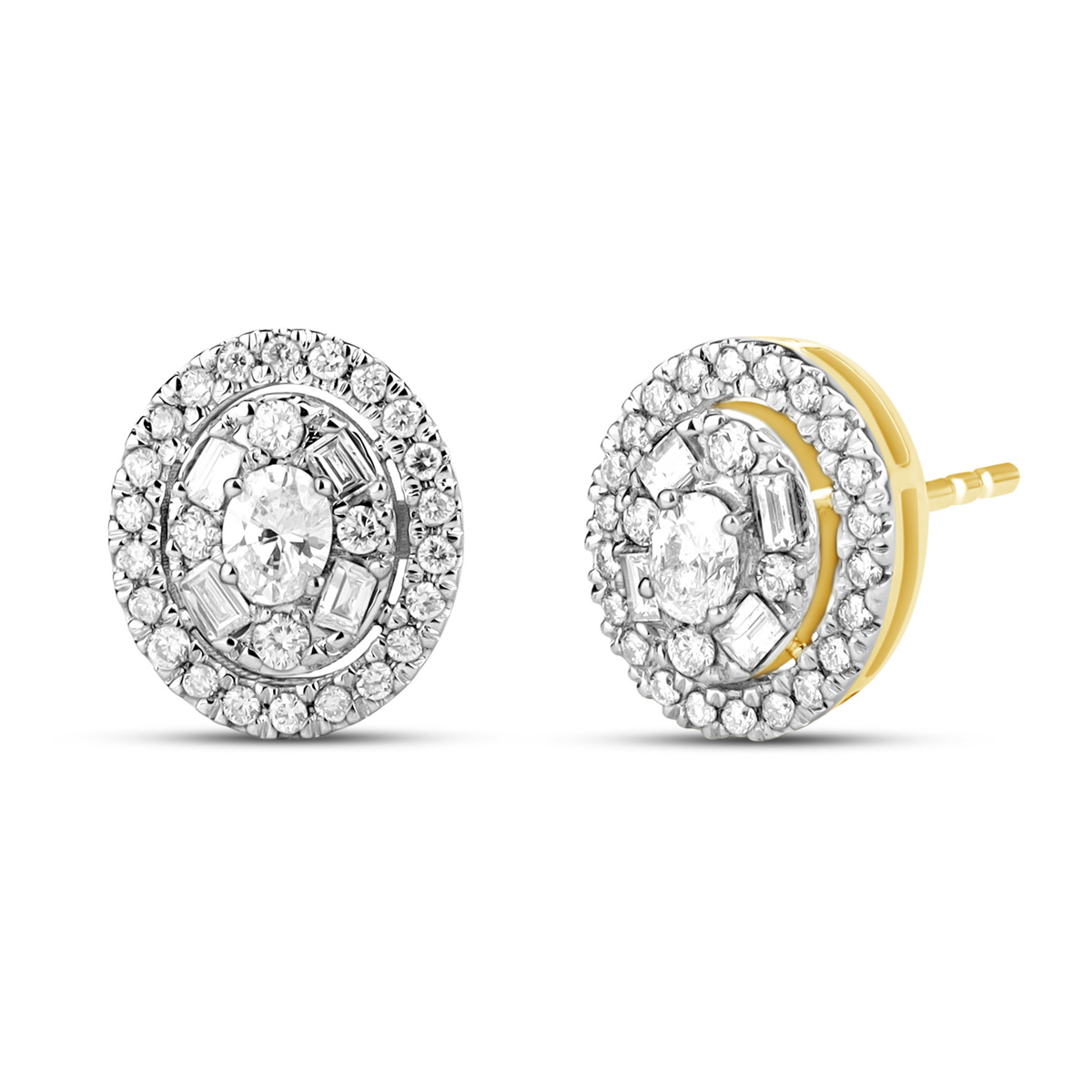 HE52501WWD4YP 14K yellow gold fancy shape diamond earrings
