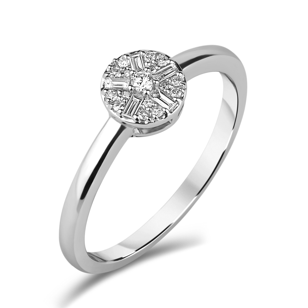 HE52503QWD4WZ 14K white gold fancy shape diamond ring