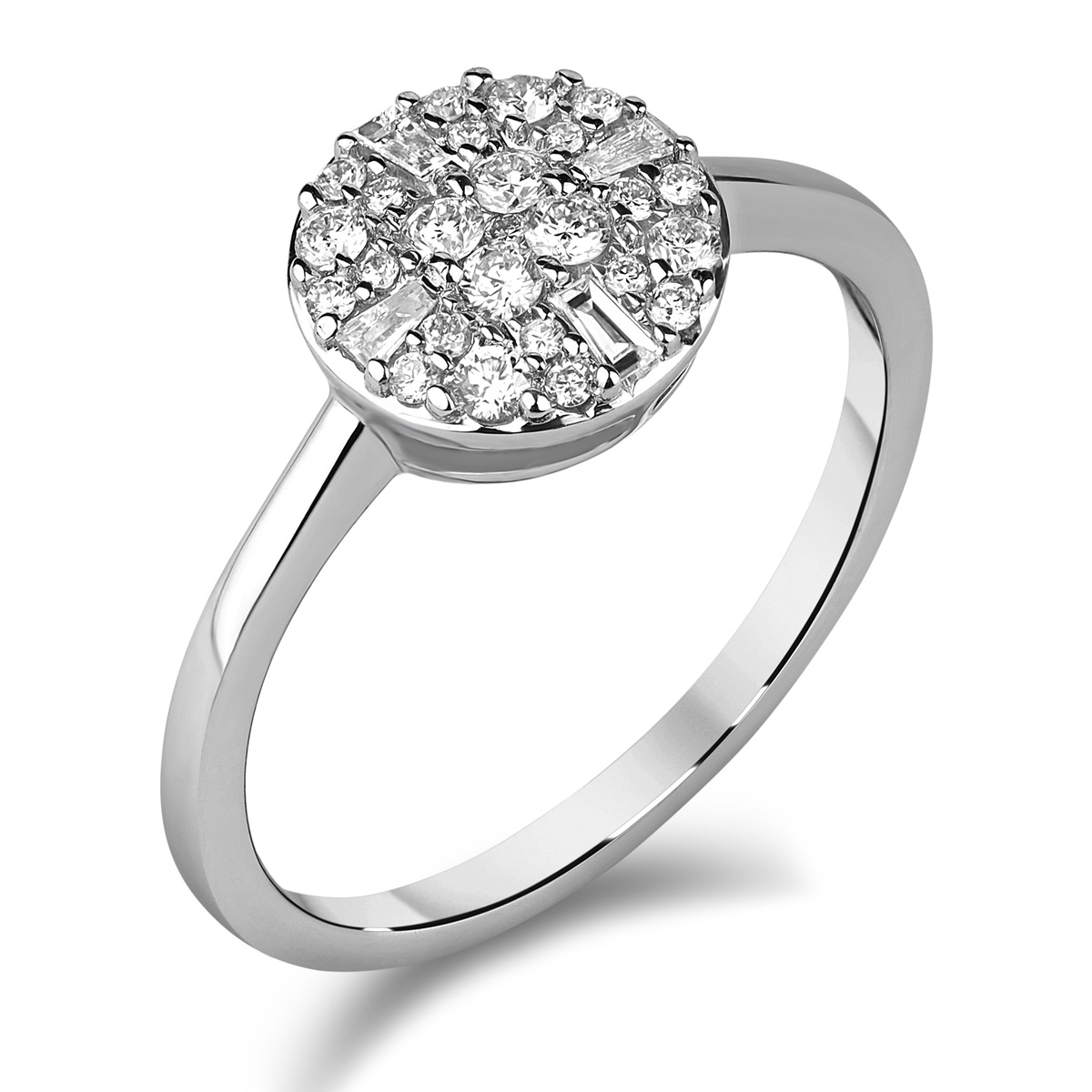 HE52505QWD4WP 14K white gold fancy shape diamond ring