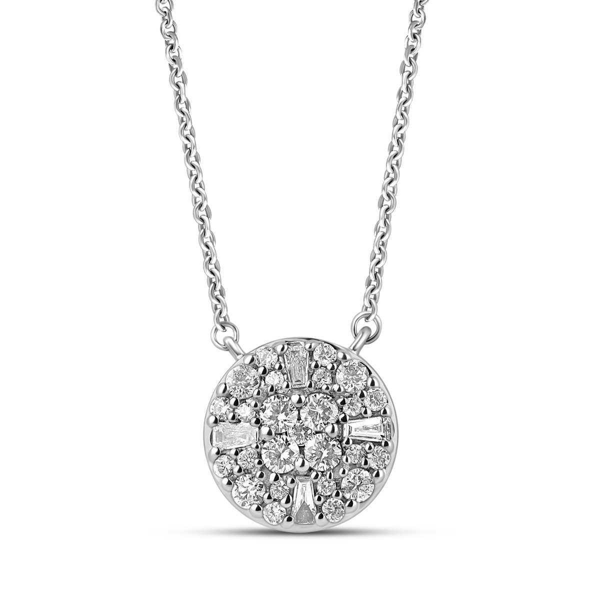 HE52505UWD4WP  14K white gold fancy shape diamond pendant