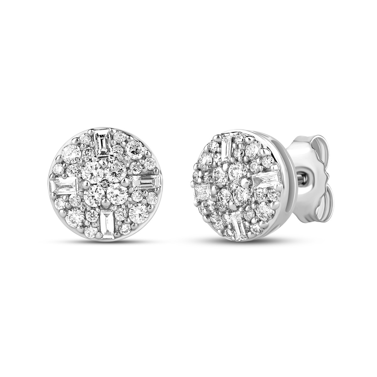 HE52505WWD4WP  14K white gold fancy shape diamond earrings