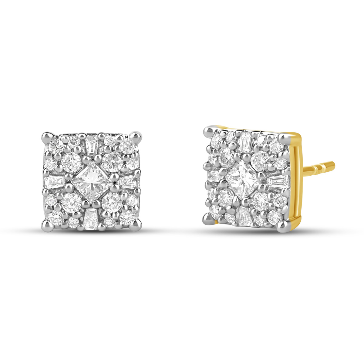 HE52506WWD4YP  14K yellow gold fancy shape diamond earrings
