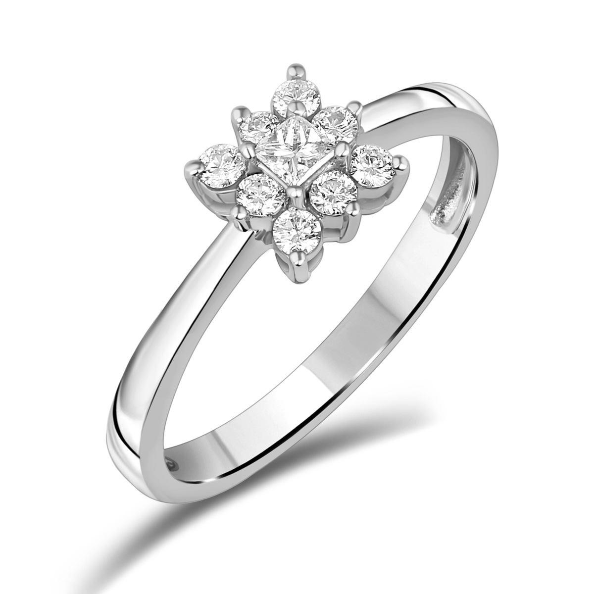 HE52809QWD4WN14K white gold diamond ring