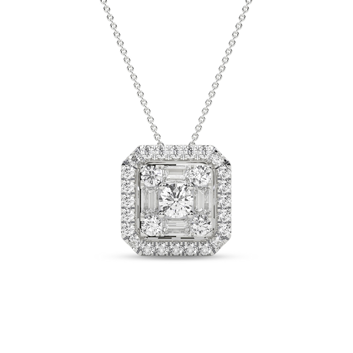 HE52827SWD4WN
14K White Gold Fancy cut diamond pendant