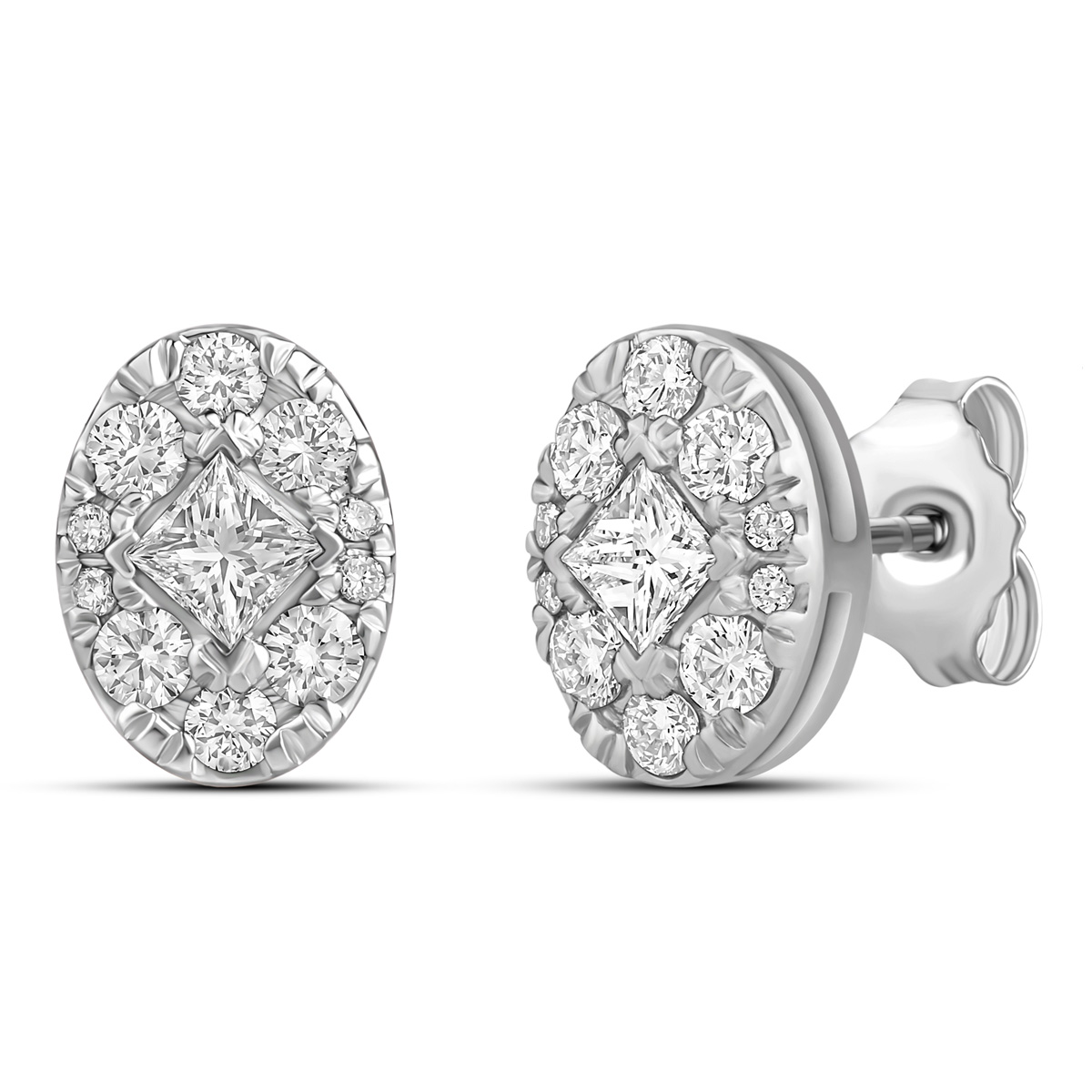 HE53114WWD4WN
14K White Gold princess  cut diamond earrings