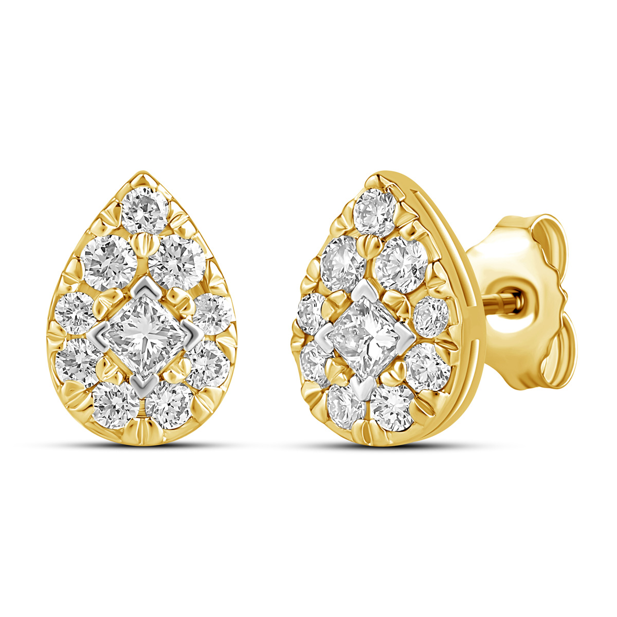 HE53115WWD4YN
14K yellow Gold princess  cut diamond earrings