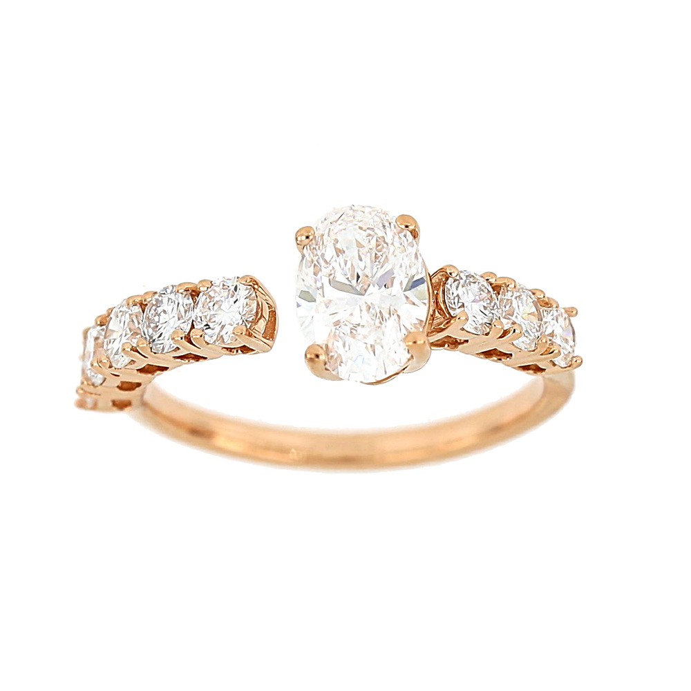 KC52999R4RLG 14K rose gold oval diamond ring
