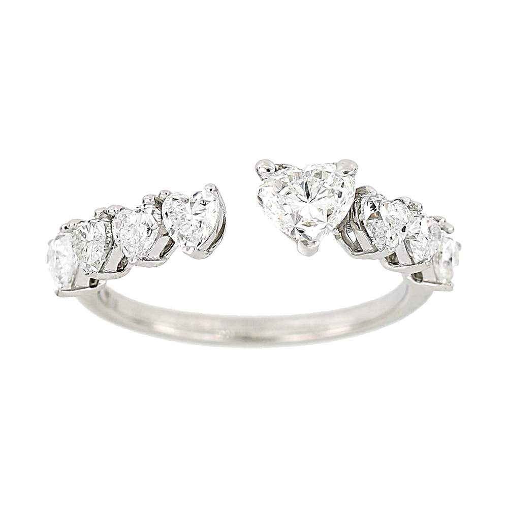 KC53001R4WLG 14K white gold heart diamond ring