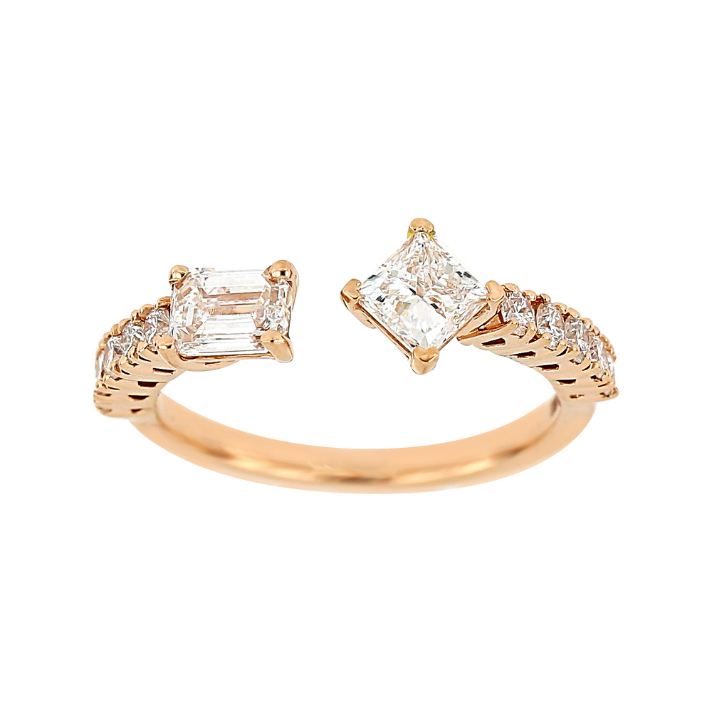 KC53003R4RLG 14K rose gold princess diamond ring