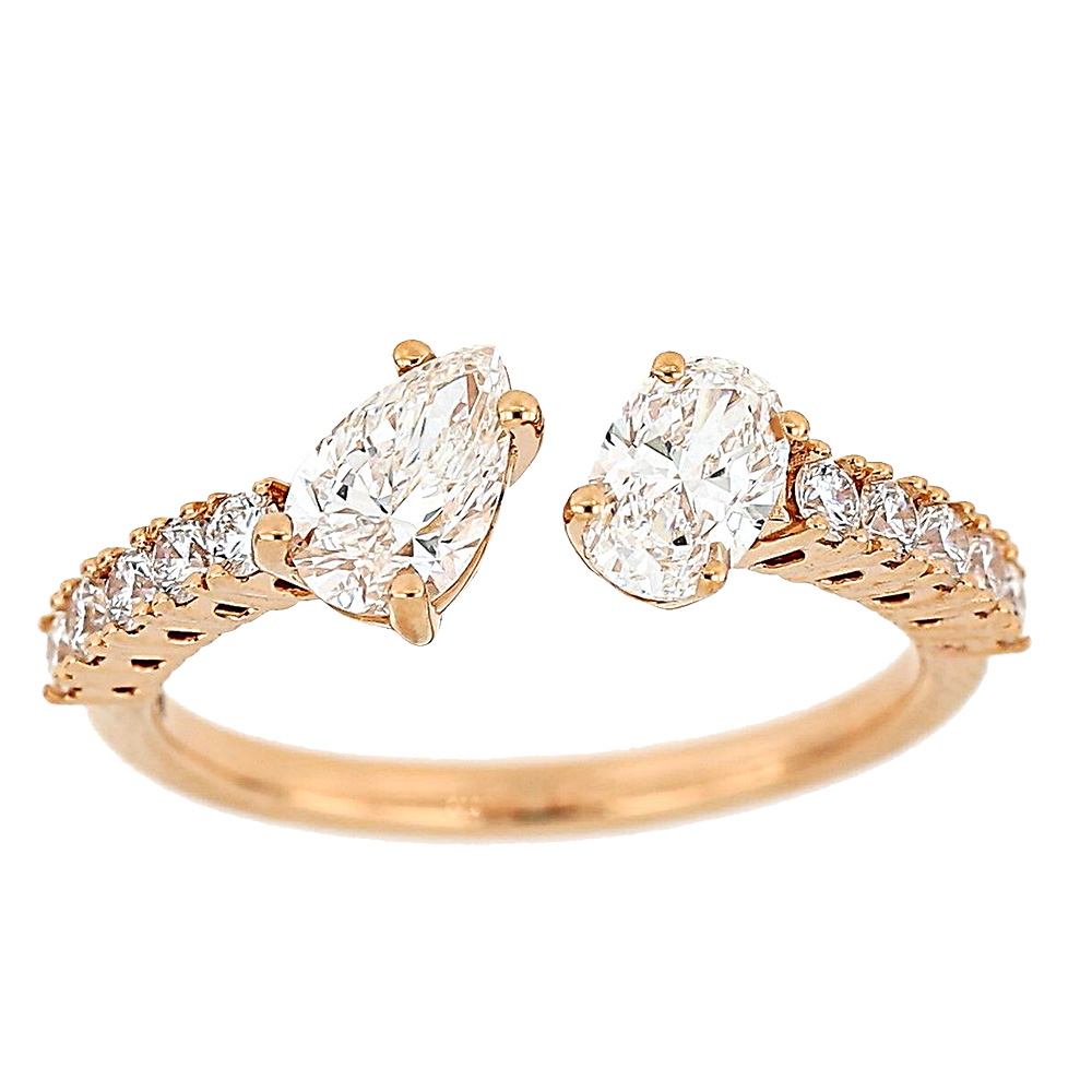 KC53005R4RLG 14K rose gold oval diamond ring
