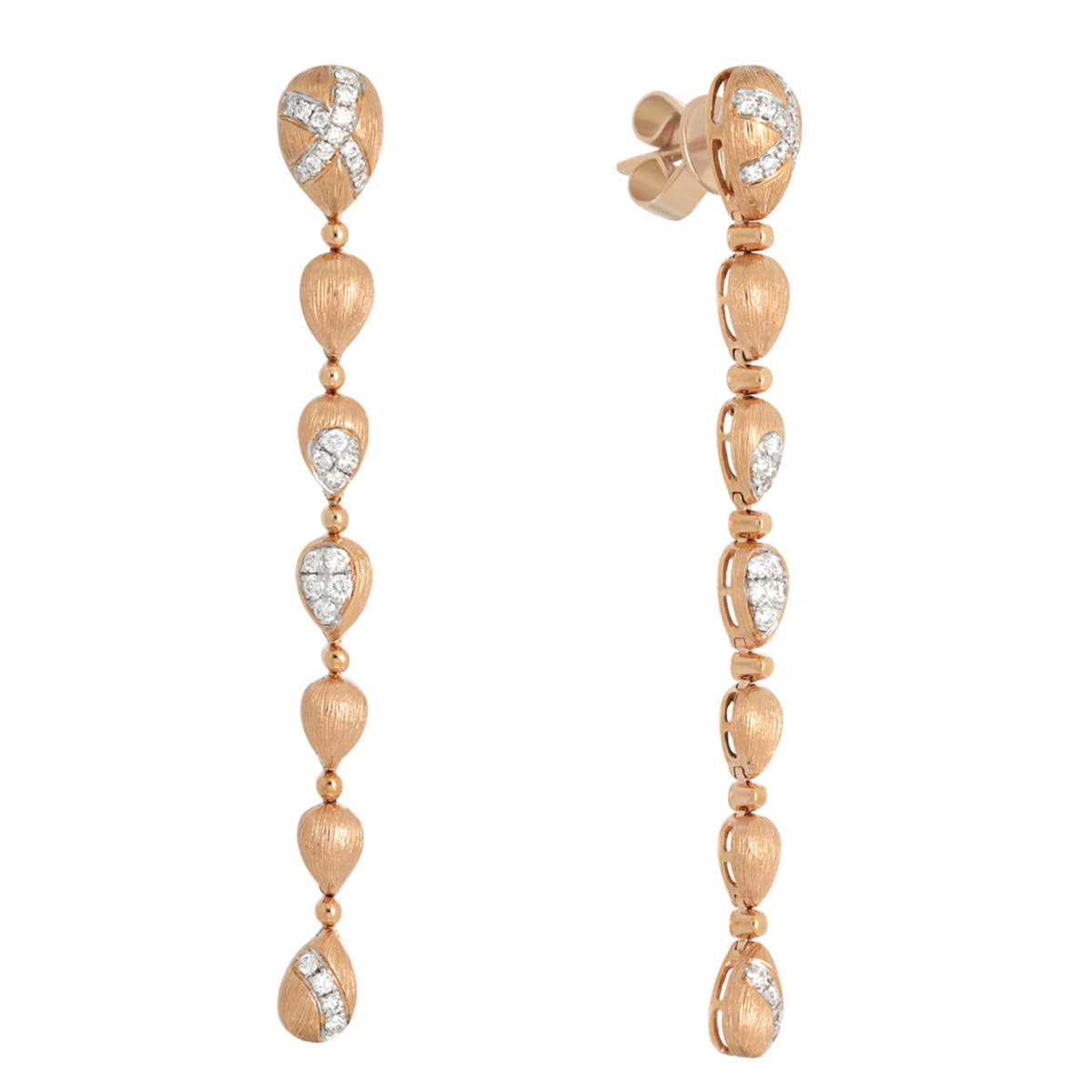SD25008W 18K rose gold diamond earrings