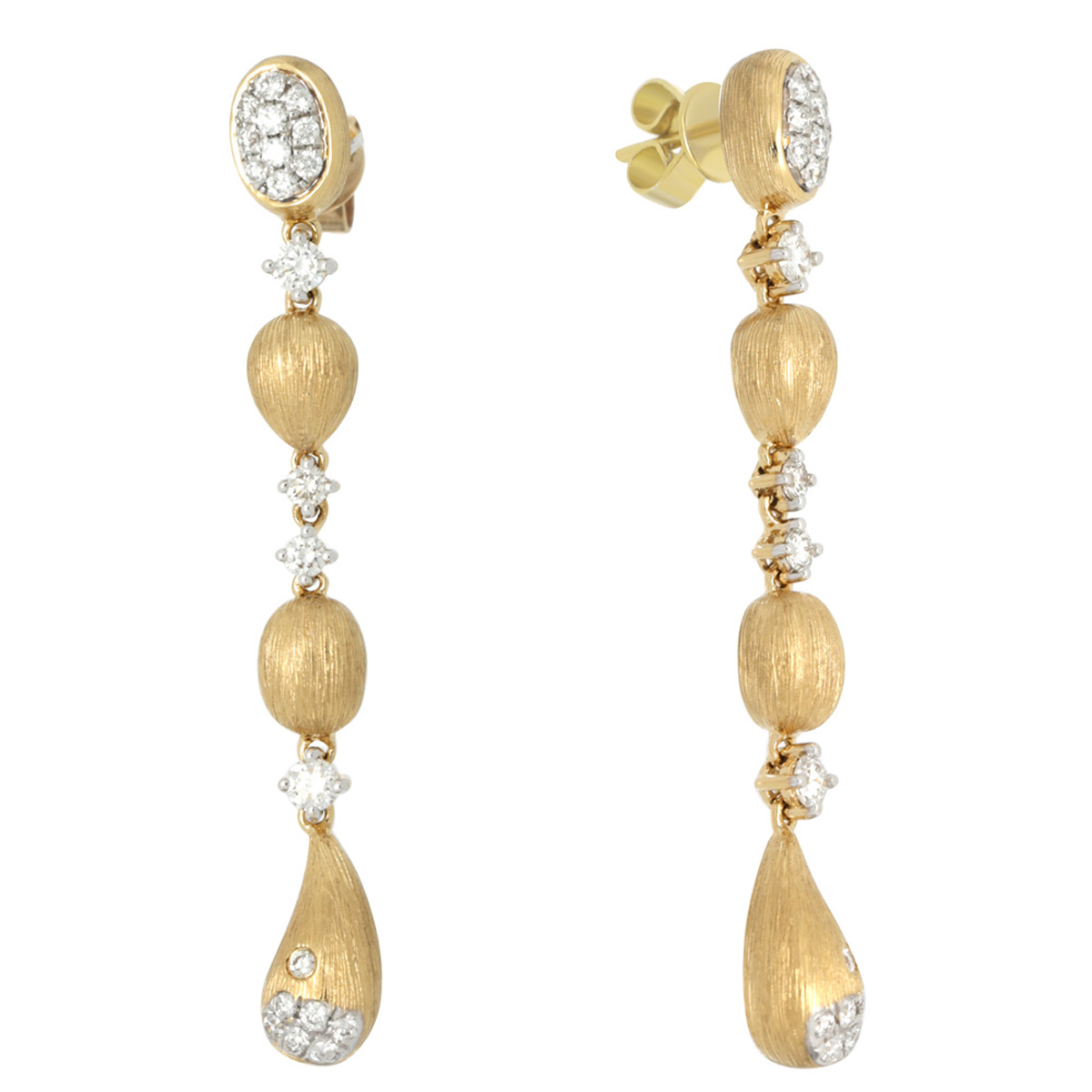 SD25071E 18K yellow gold diamond earrings