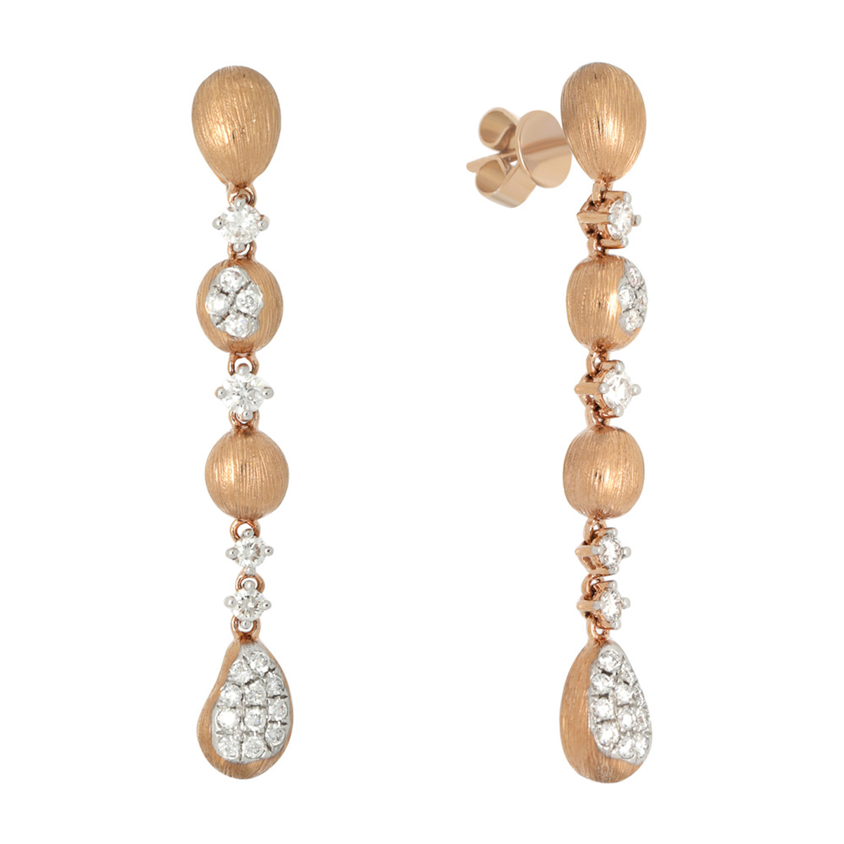 SD25073E 18K rose gold diamond earrings