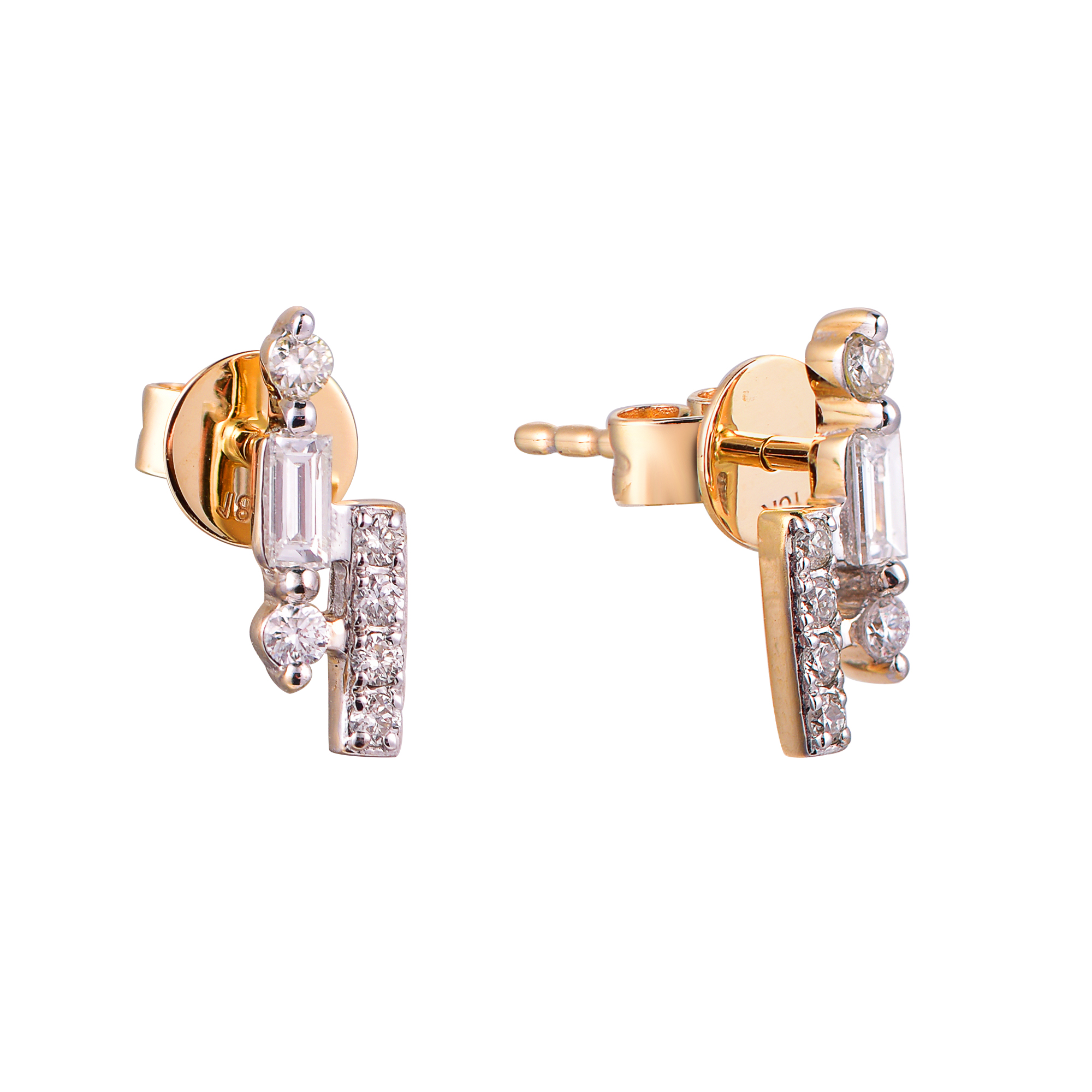 DI45531E 18K yellow gold fancy diamond earrings