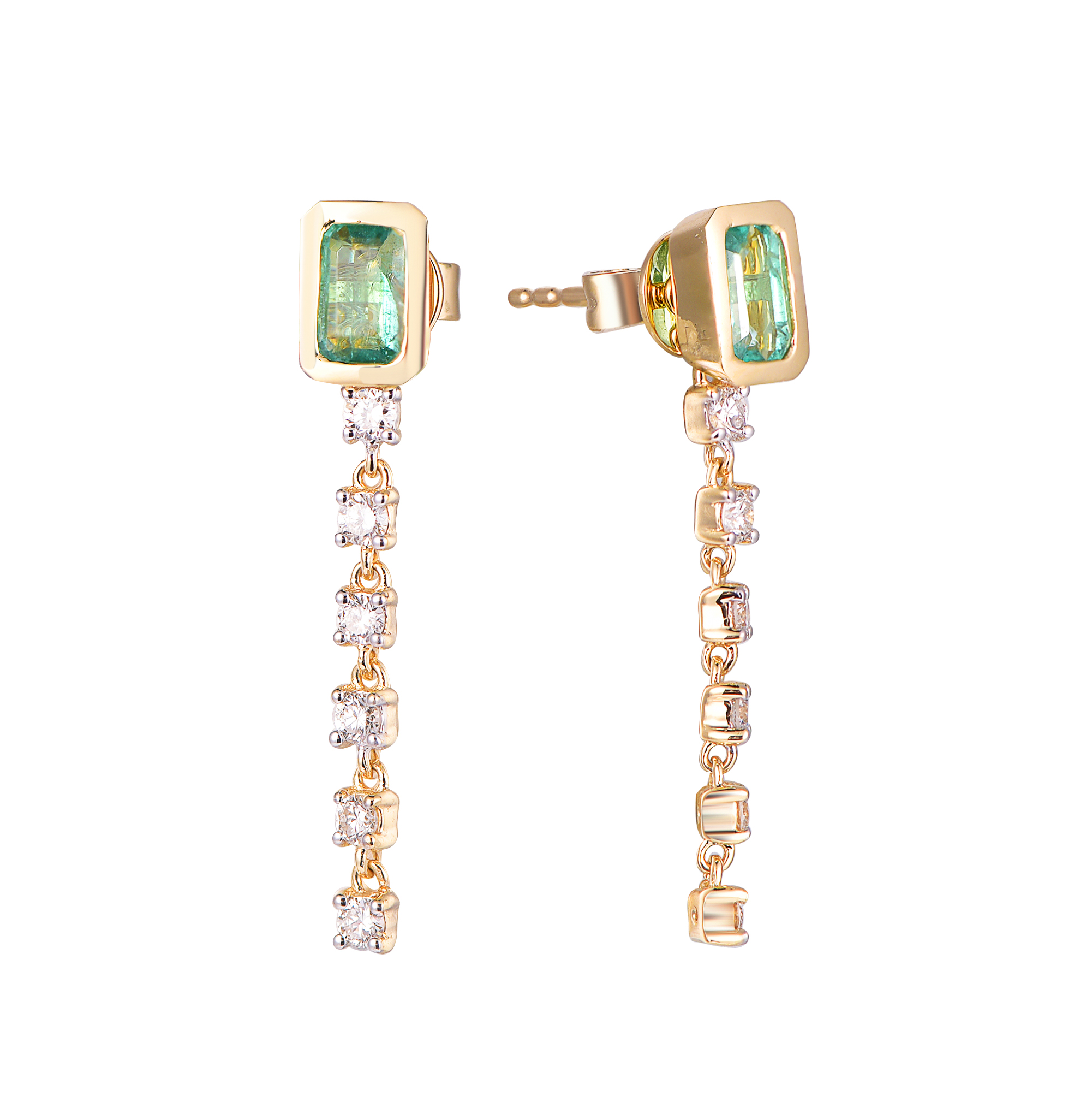 DI45541E 18K yellow gold emerald earrings