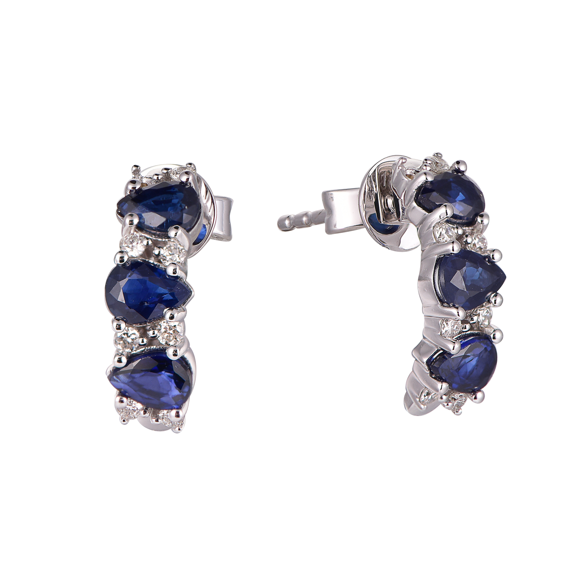 DI45579E 18K white gold blue sapphire earrings
