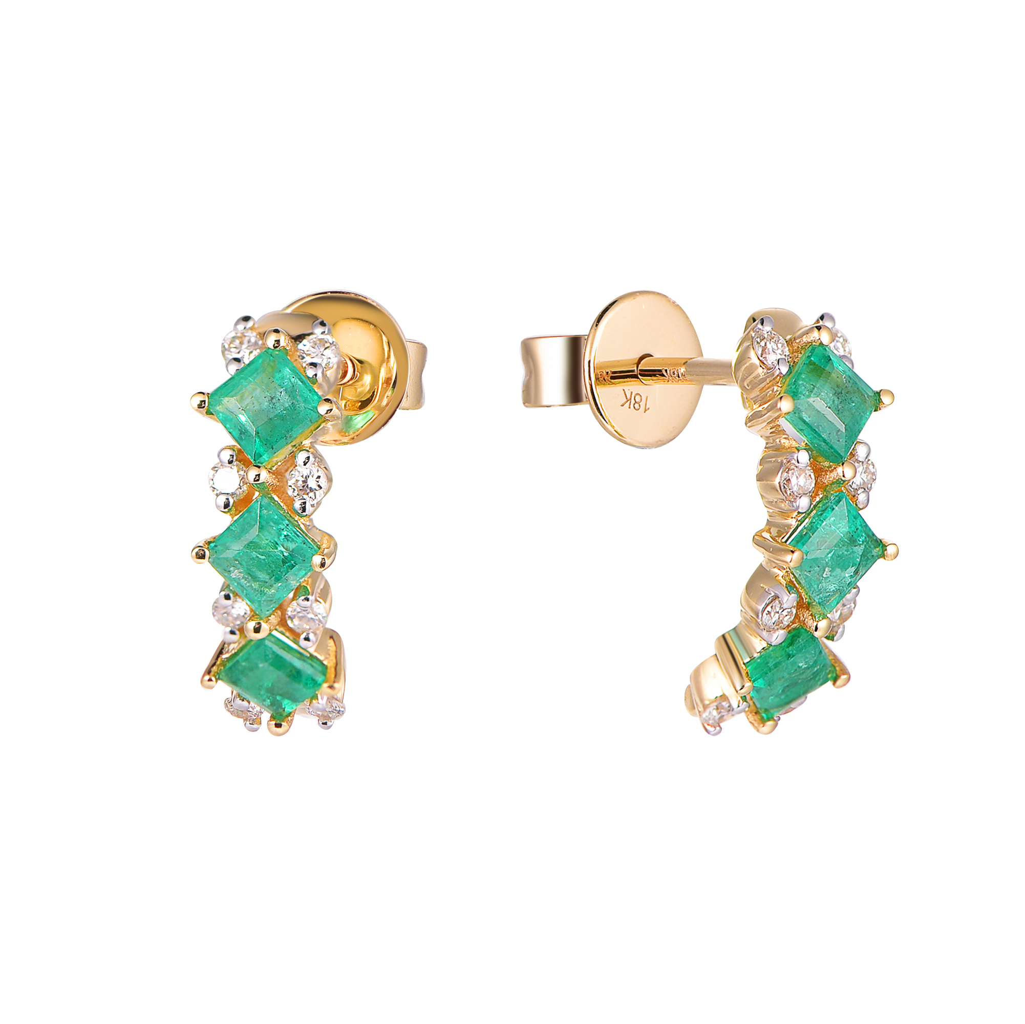 DI45580E 18K yellow gold emerald earrings