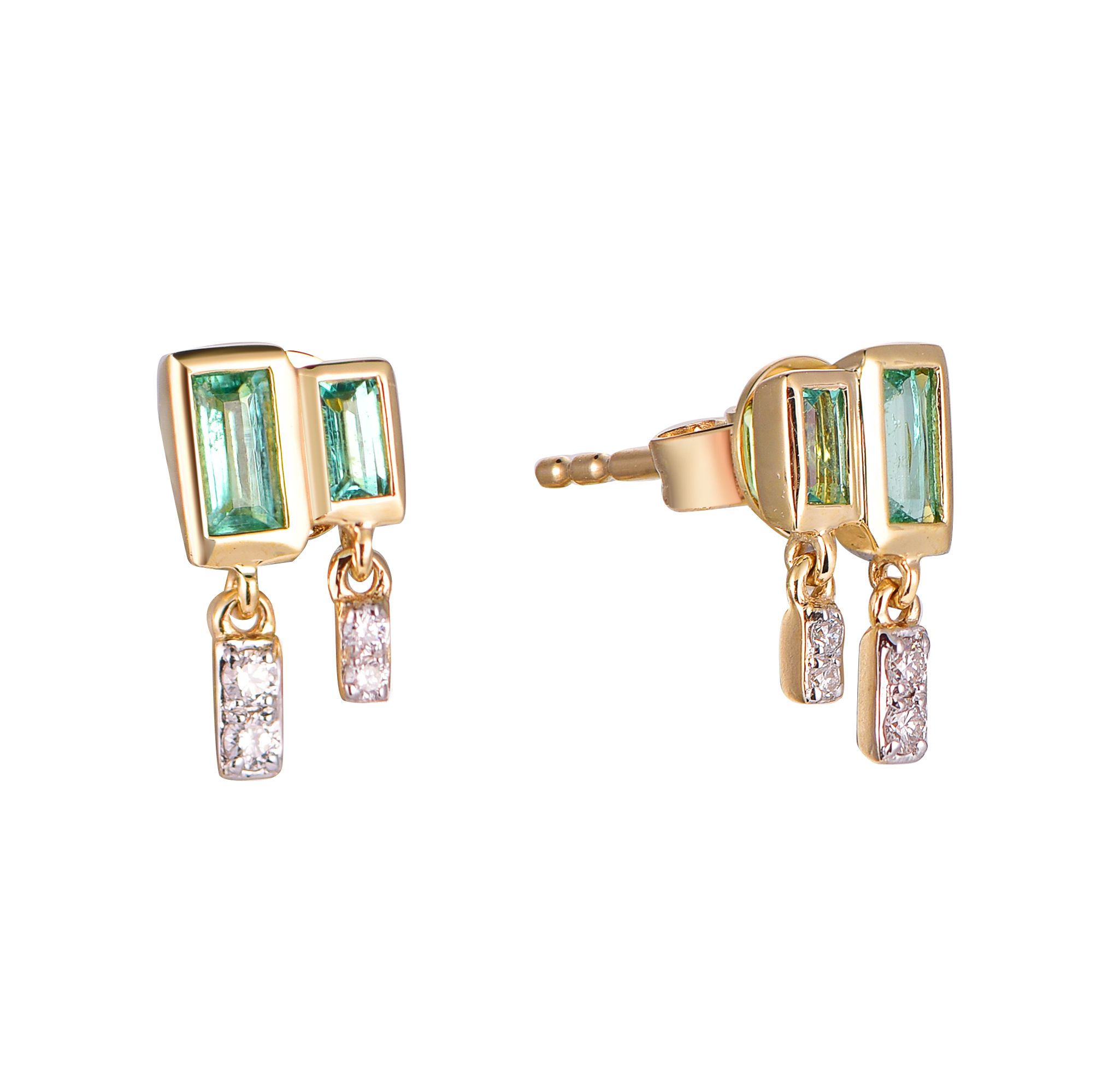 DI45721E 18K yellow gold emerald earrings