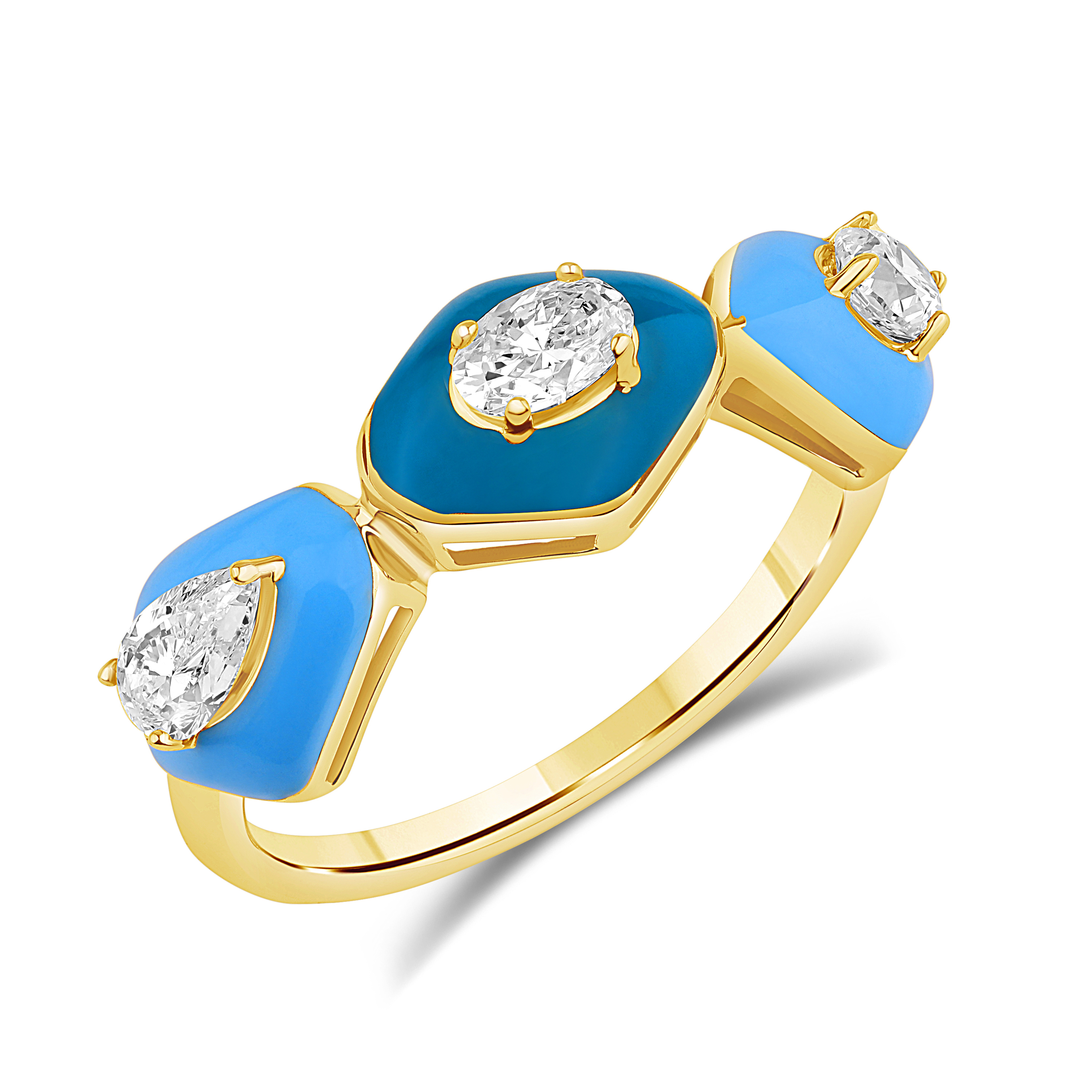 HE53179Q4YLG 14K yellow gold fancy shape diamond ring