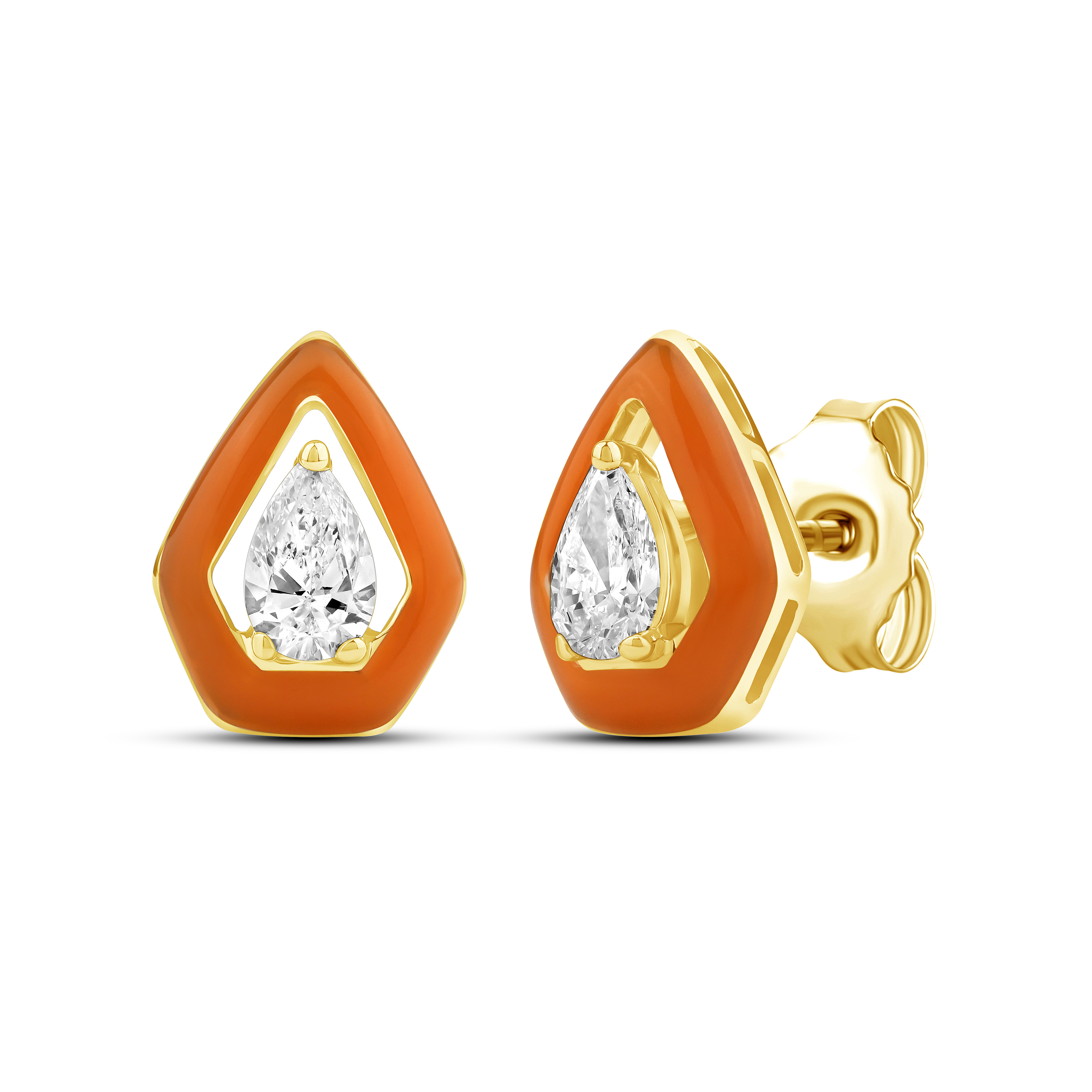 HE53181W4YLG 14K yellow gold pear cut diamond earrings
