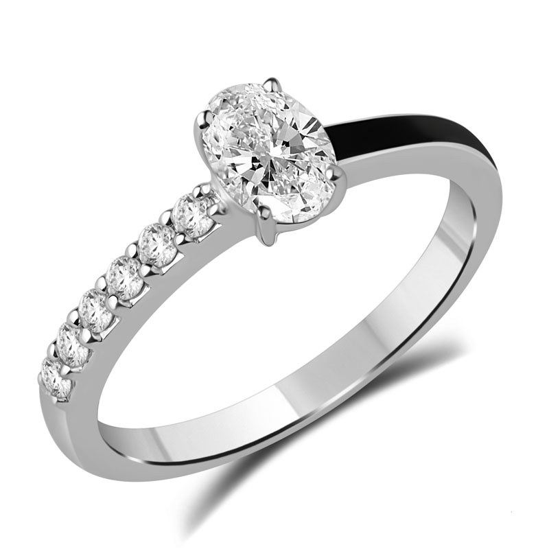 HE53257R4WLG 14K white gold ring with oval diamonds
