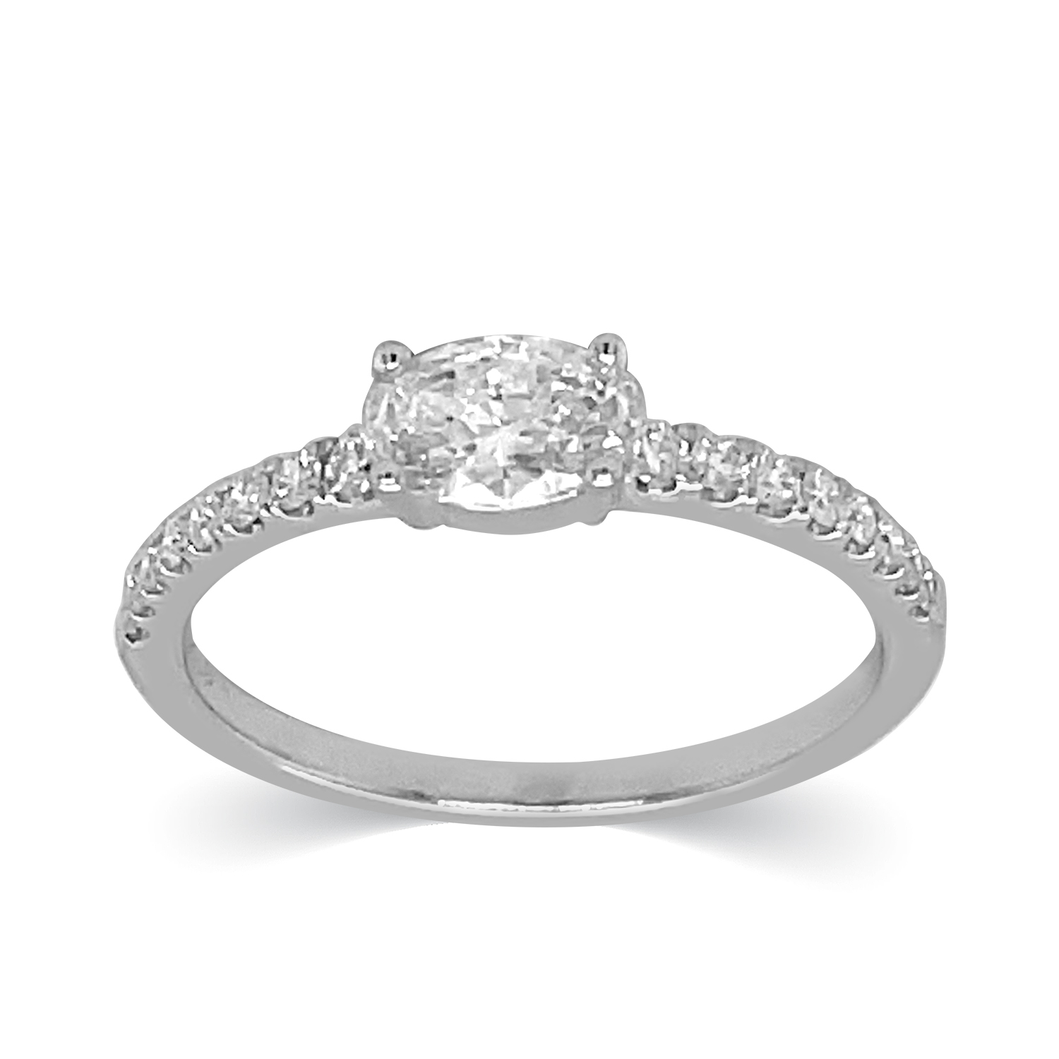 KA53240Q4WLG14K white gold oval diamond ring