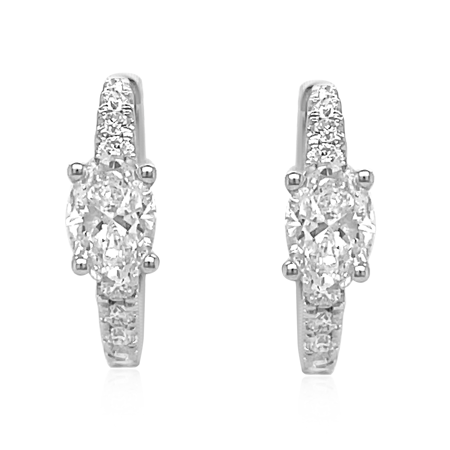 KA53240W4WLG 14K white gold oval diamond earrings