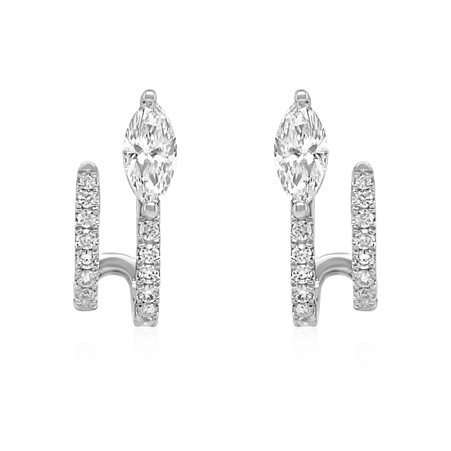 KA53243W4WLG 14K white gold marquise diamond earrings