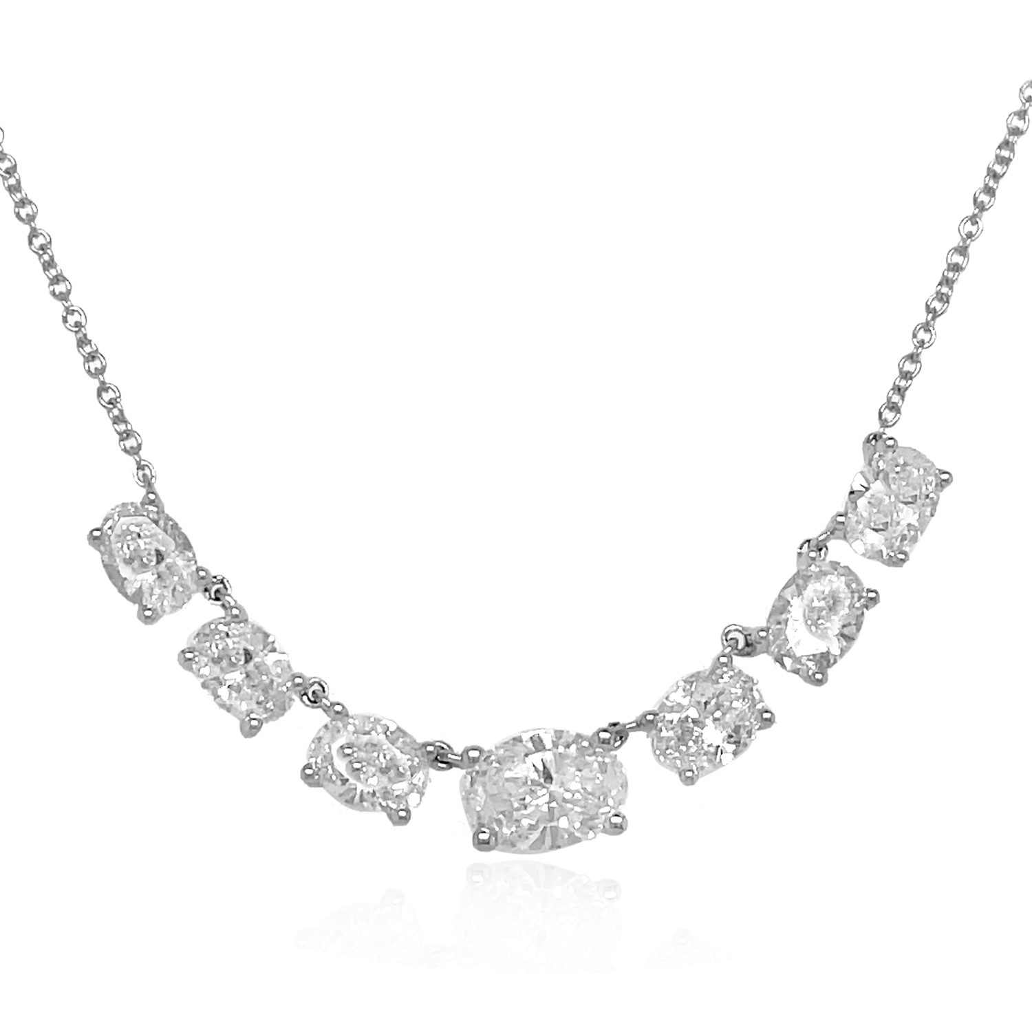 KA53246N4WLG 14K white gold oval diamond necklace